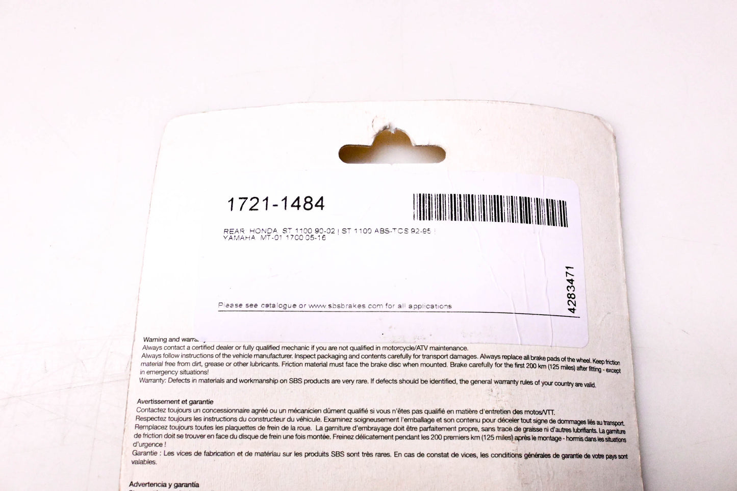 SBS 1721-1484, 654LS, 4283471 Brake Pad Kit NOS