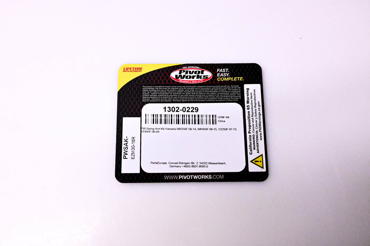 Pivot Works 1302-0229, EZM30-16R Swing Arm Kit NOS