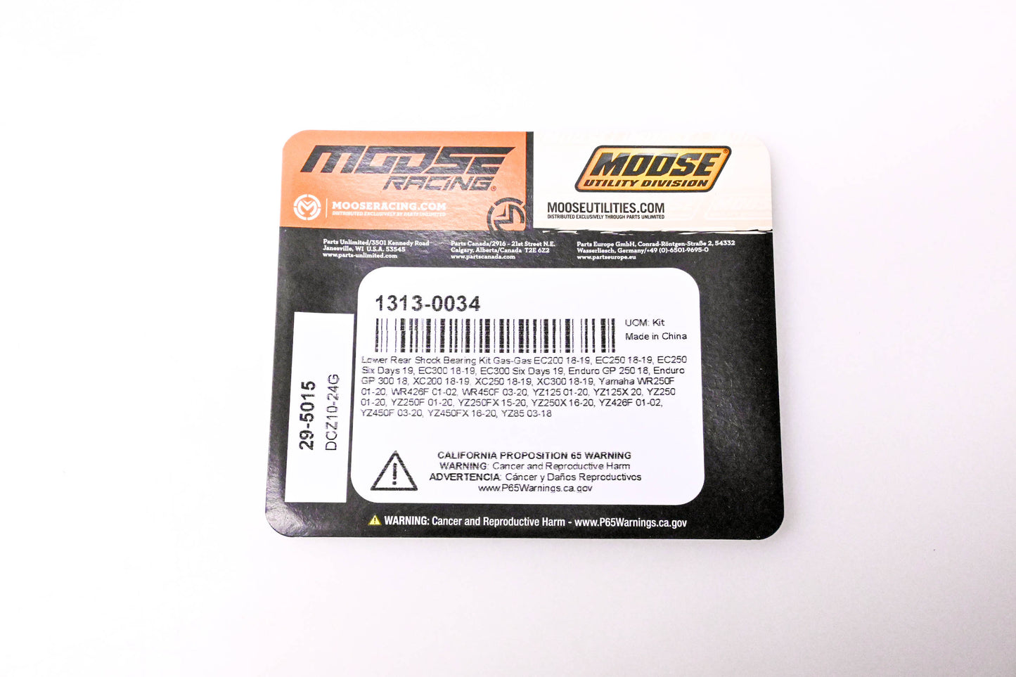 Moose Racing 1313-0034, 29-5015, DCZ10-24G Lower Rear Shock Bearing Kit NOS
