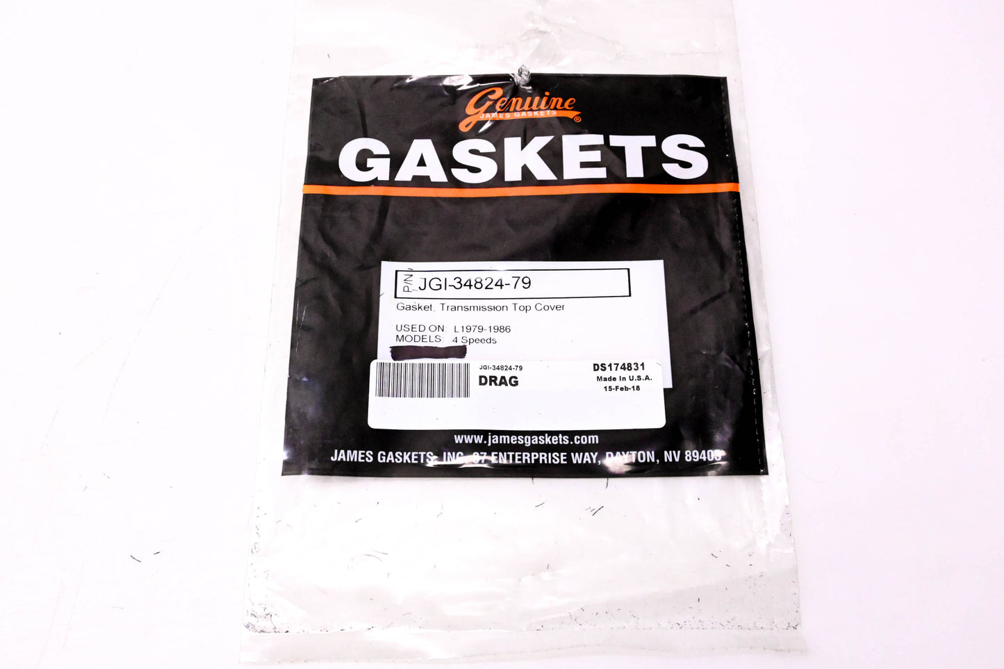James Gaskets JGI-34824-79, DS174831 Transmission Top Cover Gasket NOS
