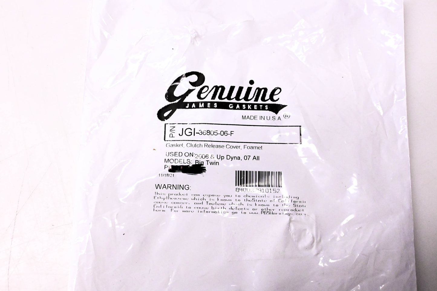 James Gaskets JGI-36805-06-F Clutch Release Cover Gasket, Foamet NOS
