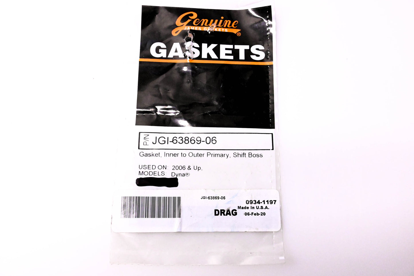 James Gaskets JGI-63869-06, 0934-1197 Inner To Outer Primary Gasket NOS
