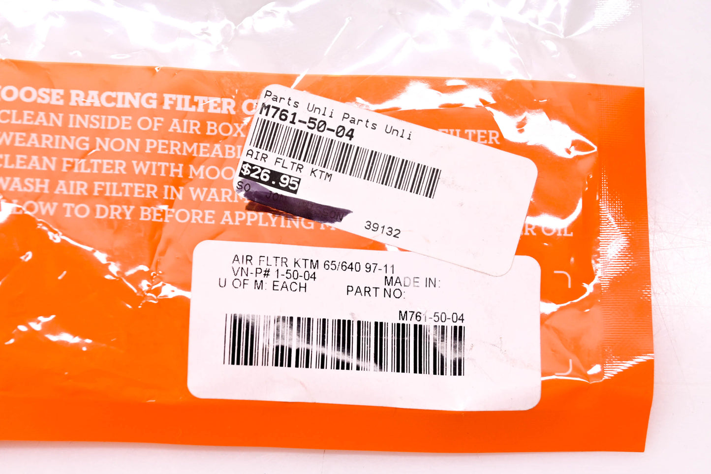 Moose Racing 1-50-04, M761-50-04 Air Filter NOS