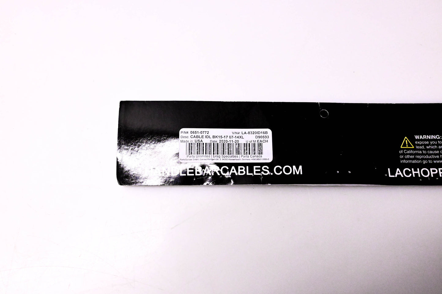 LA Choppers 0651-0772, LA-8320ID16B, D90593 Idle Cable NOS