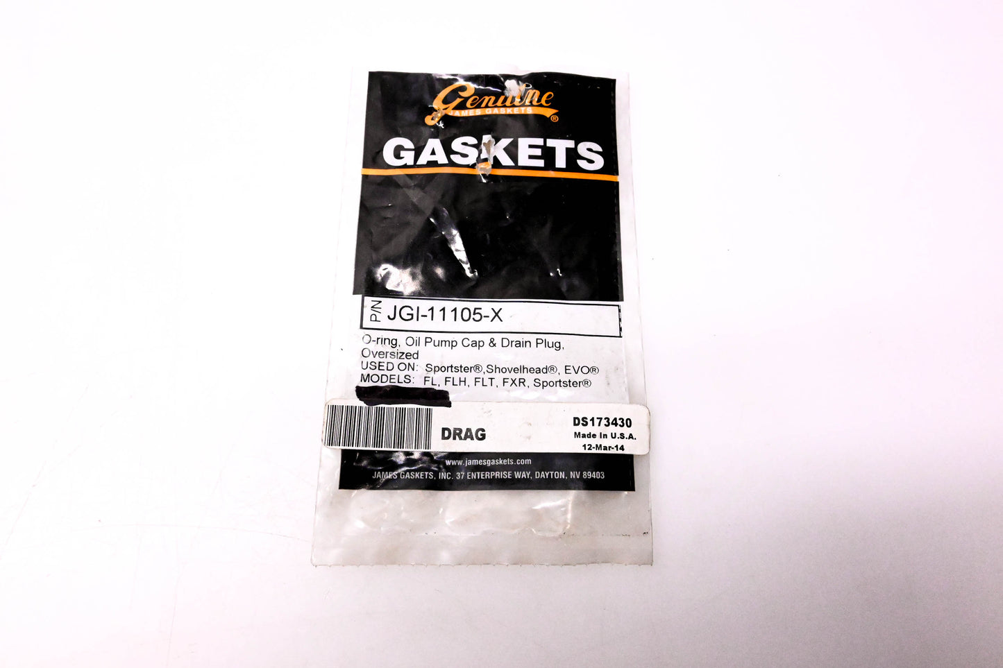 James Gasket JGI-11105-X, DS173430 Oil Pump Cap & Drain Plug O-Ring, Oversized NOS