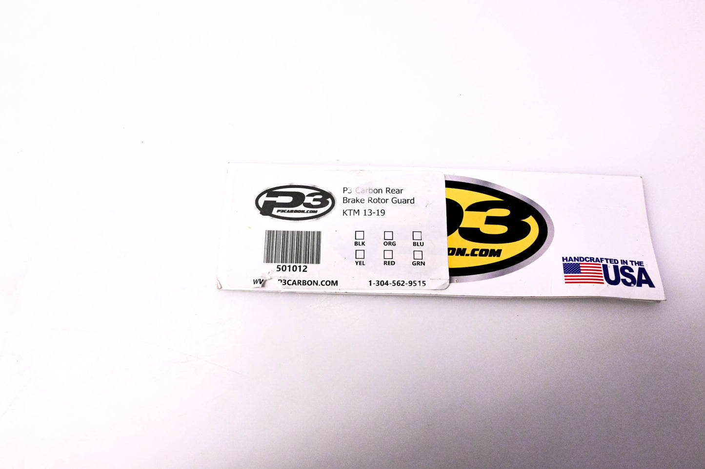 P3Carbon 501012 Rear Brake Rotor Guard NOS