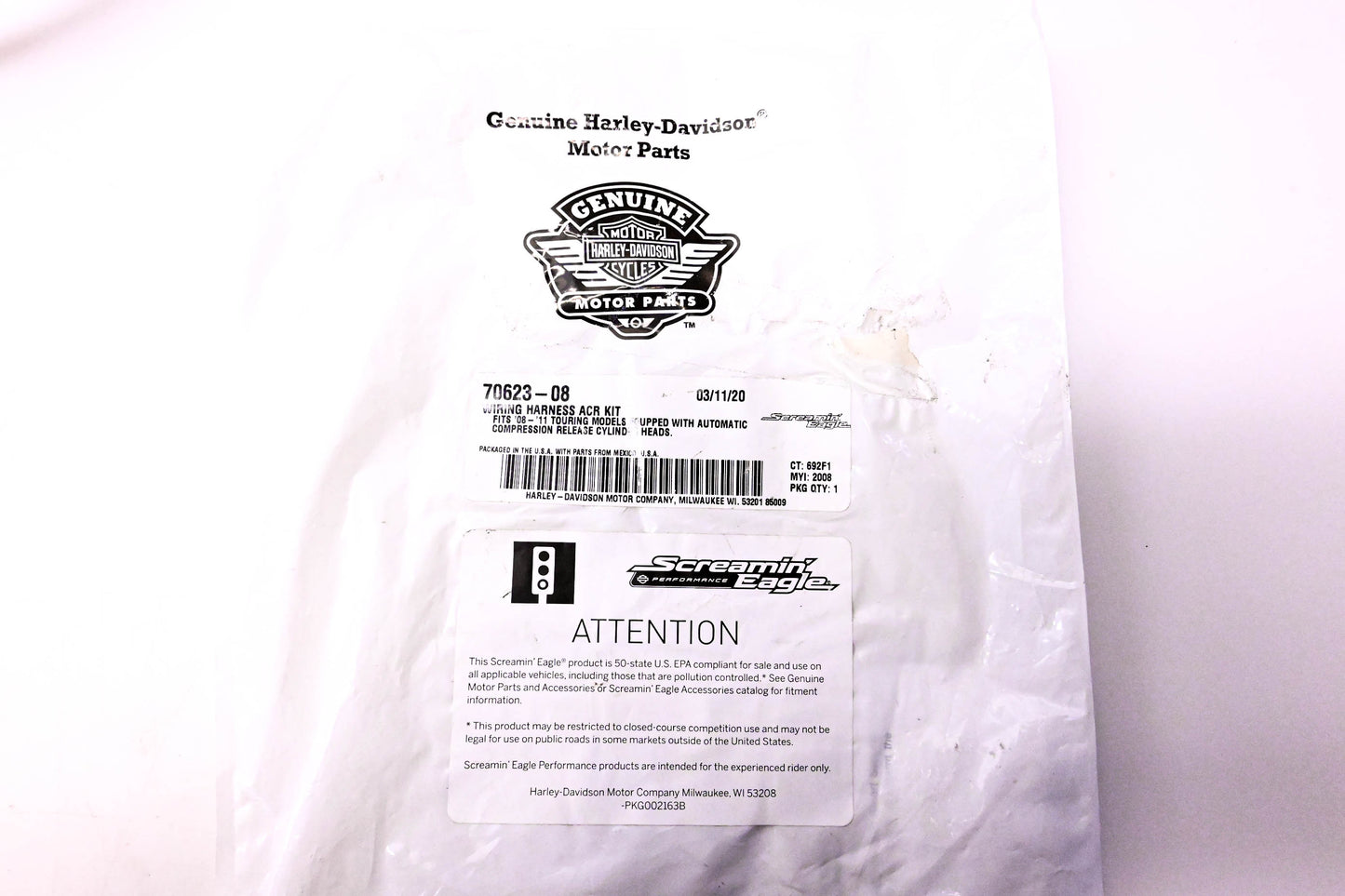 New OEM Harley-Davidson 70623-08 Wiring Harness ACR Kit NOS