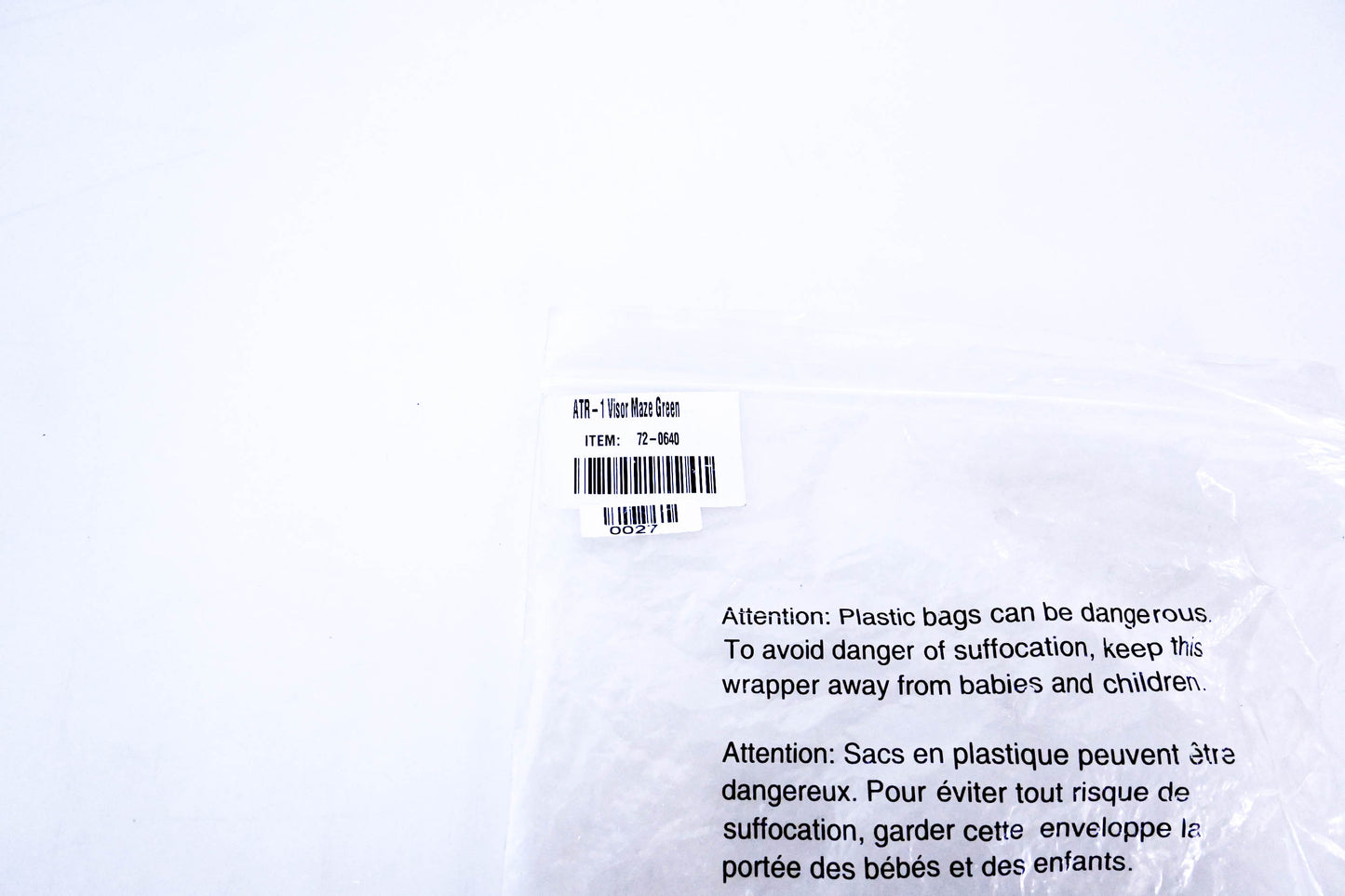 6D 72-0640 ATR-1 Maze Green Visor NOS