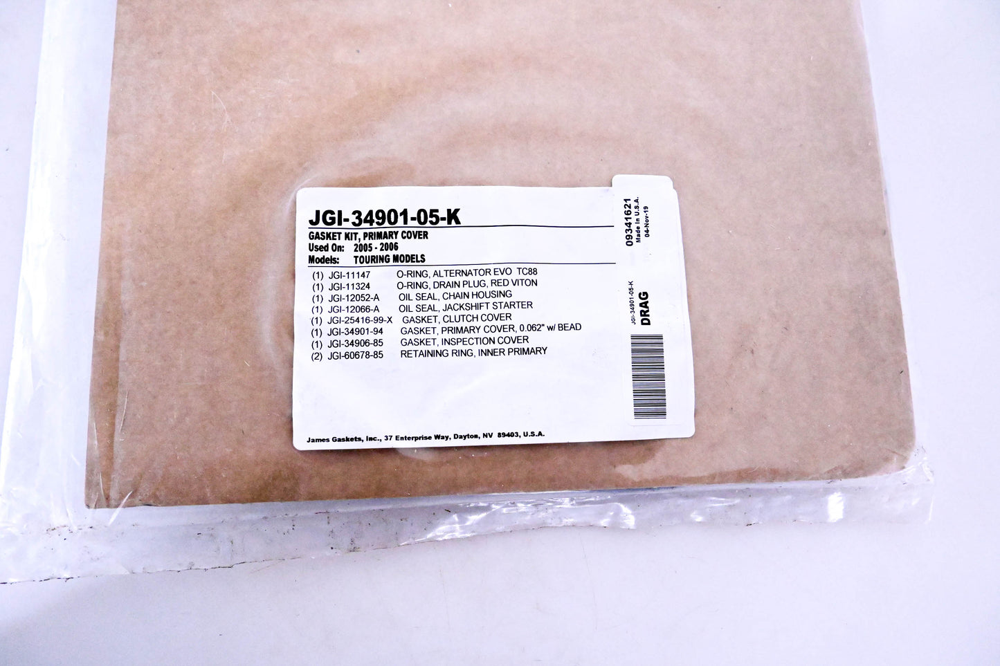 James Gasket JGI-34901-05-K, 09341621 Primary Cover Gasket Kit NOS