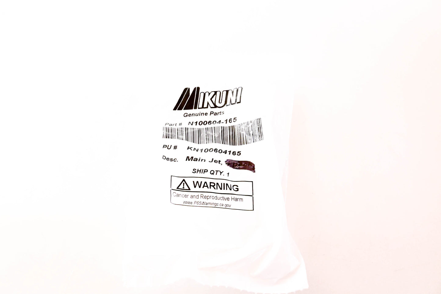 Mikuni N100604-165, KN100604165 Main Jet NOS