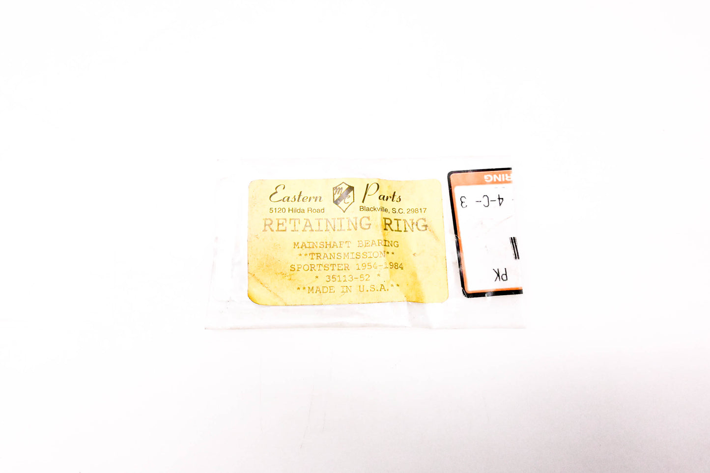 V-Twin 35113-52 Mainshaft Bearing Retaining Ring NOS
