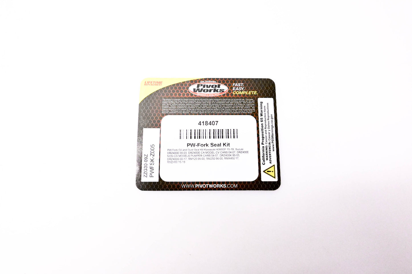 Pivot Works PWFSK-Z005, ZZG30-09Z, 418407 Fork Seal Kit NOS