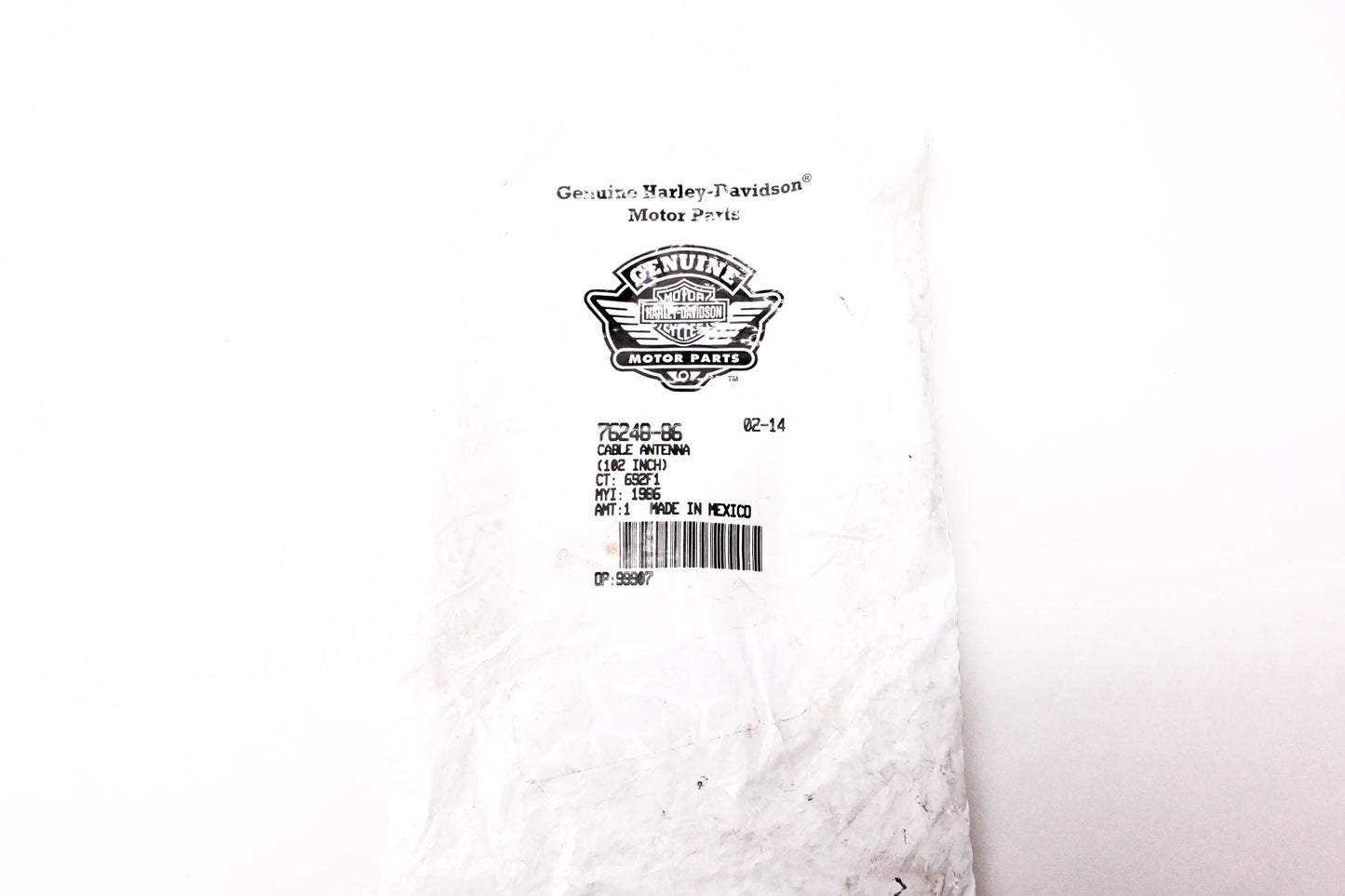 New OEM Harley-Davidson 76248-86, 692F1 Antenna Cable NOS