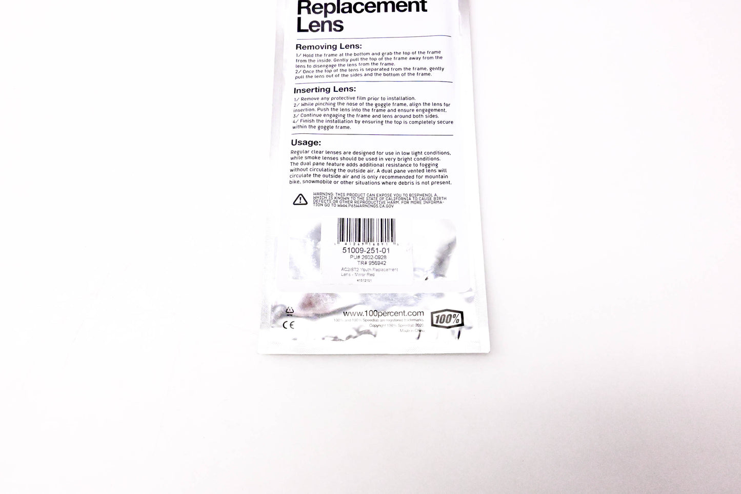 1 51009-251-01, 2602-0928, 956942 Replacement Lens Mirror Red NOS