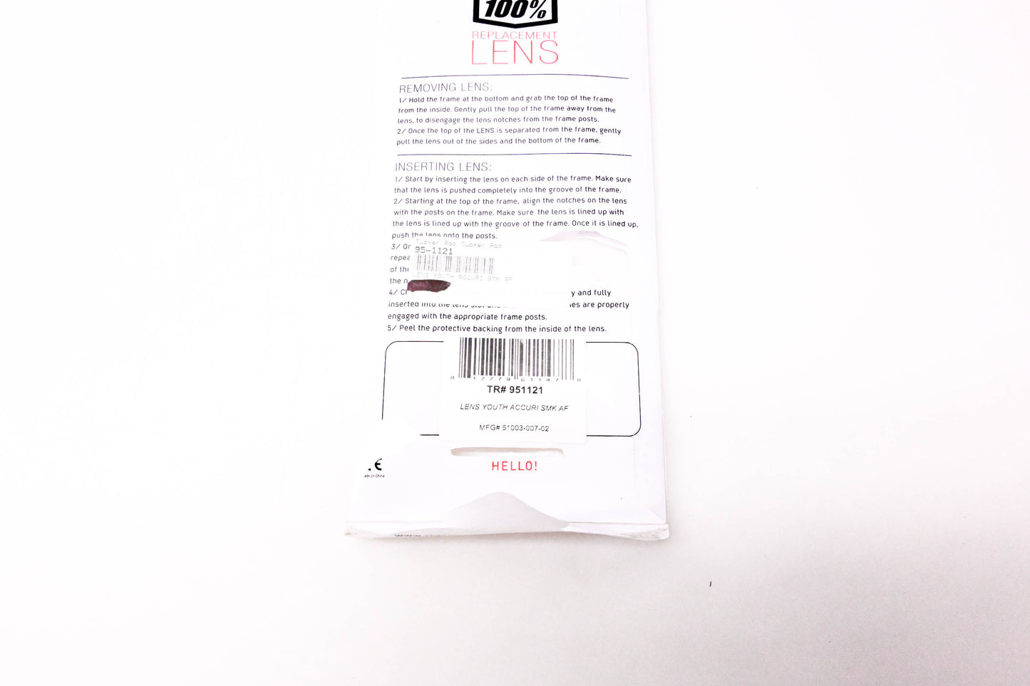 1 51003-007-02, 951121, 95-1121 Replacement Lens Mirror Smoke Anti Fog NOS