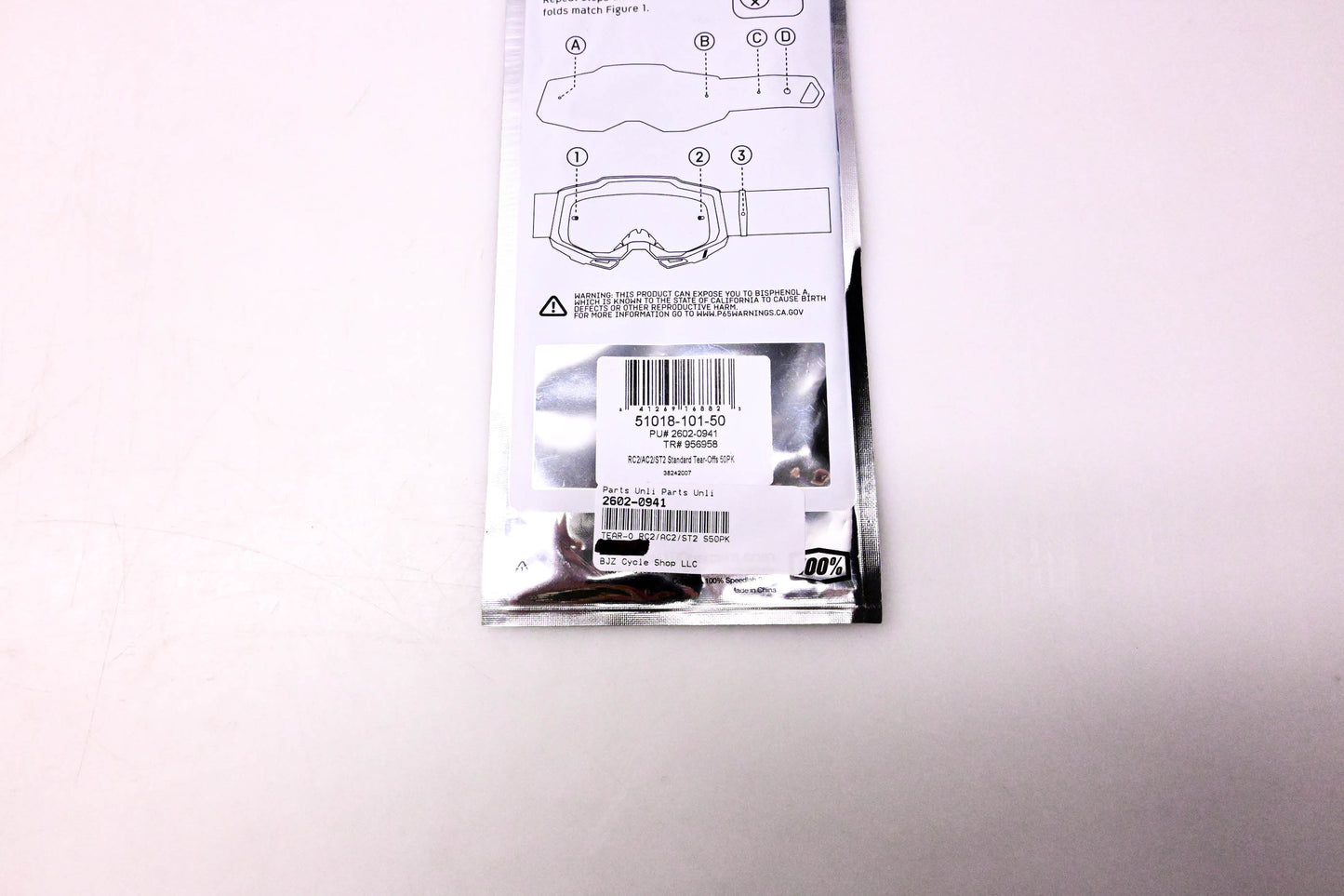 1 51018-101-50, 2602-0941, 956958 Tear-Offs RC2/AC2/ST2 Qty 50 NOS