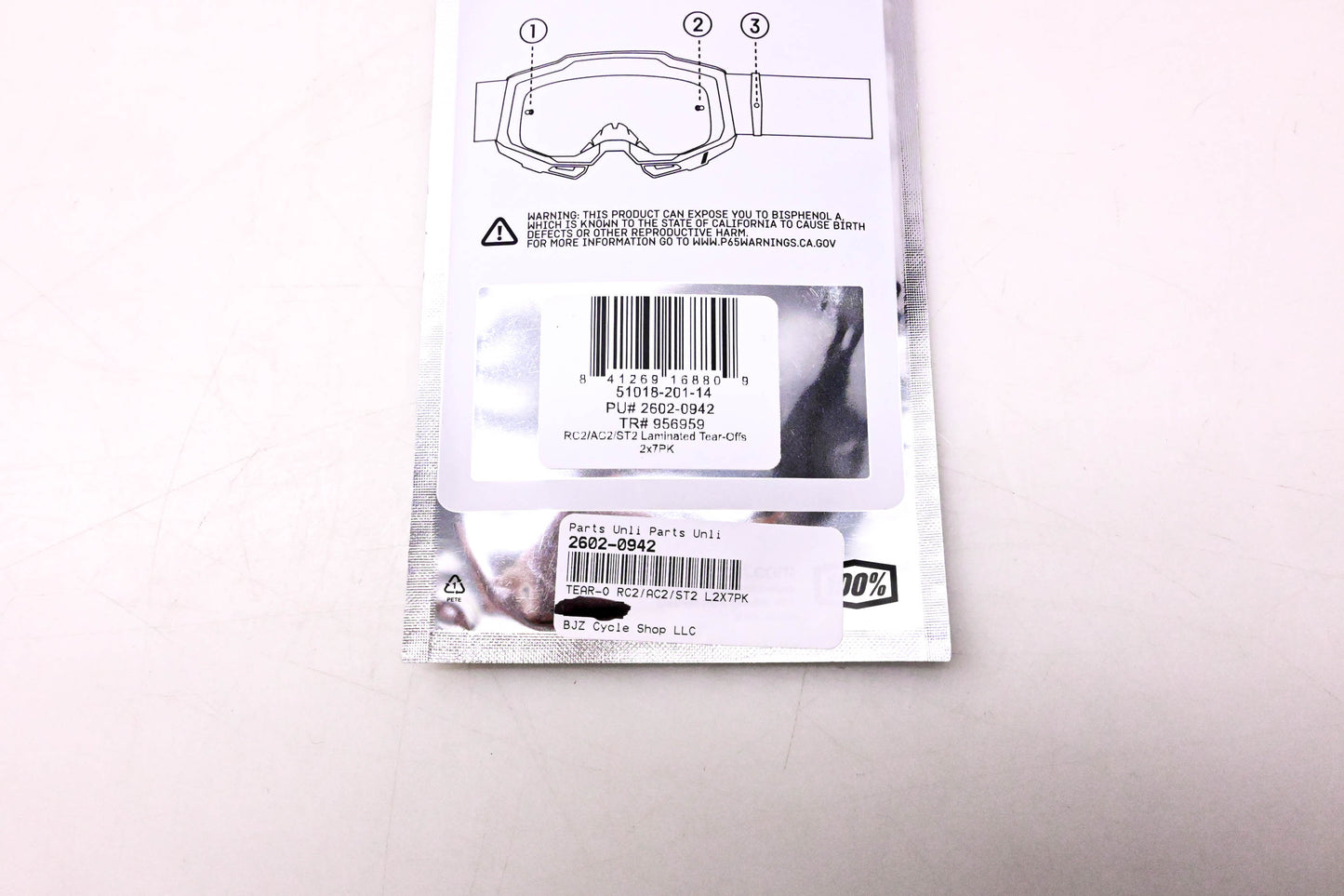 1 51018-201-14, 2602-0942, 956959 Tear-Offs RC2/AC2/ST2 Qty 14 NOS