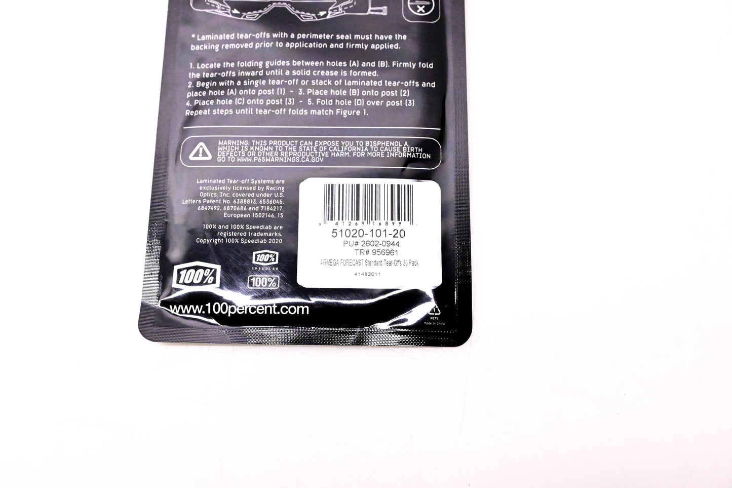 1 51020-101-20, 2602-0944, 956961 Tear-Offs Armegae Forecast Standard Qty 20 NOS