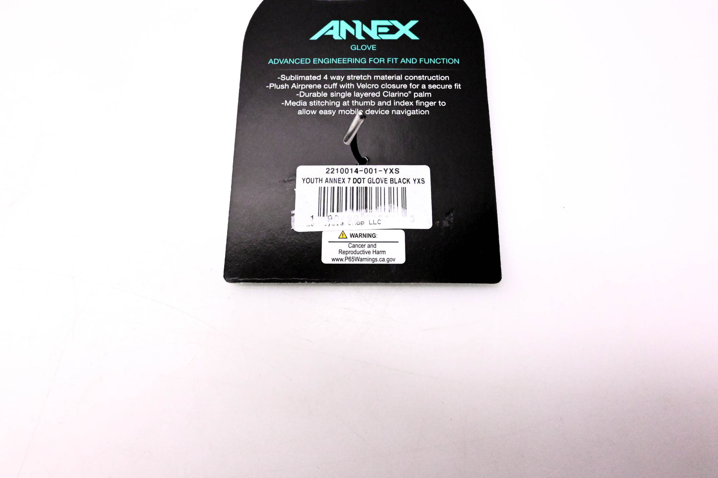 Seven 2210014-001-YXS Pair of Youth Annex Gloves Black & White NOS