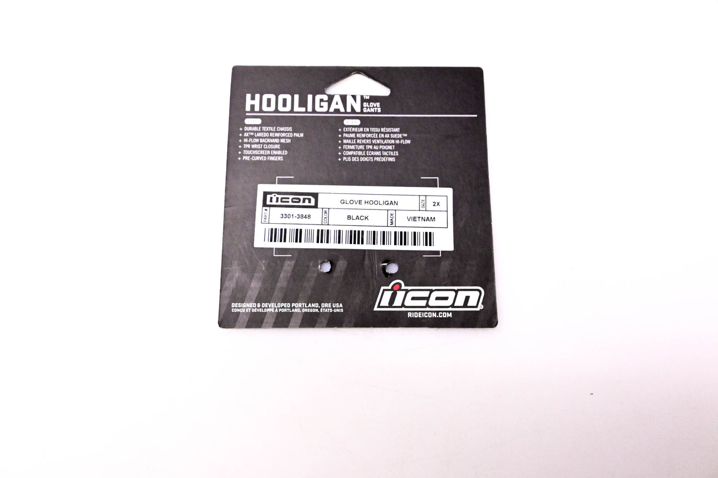 Icon 3301-3848 Pair of Hooligan Gloves Black 2XL NOS