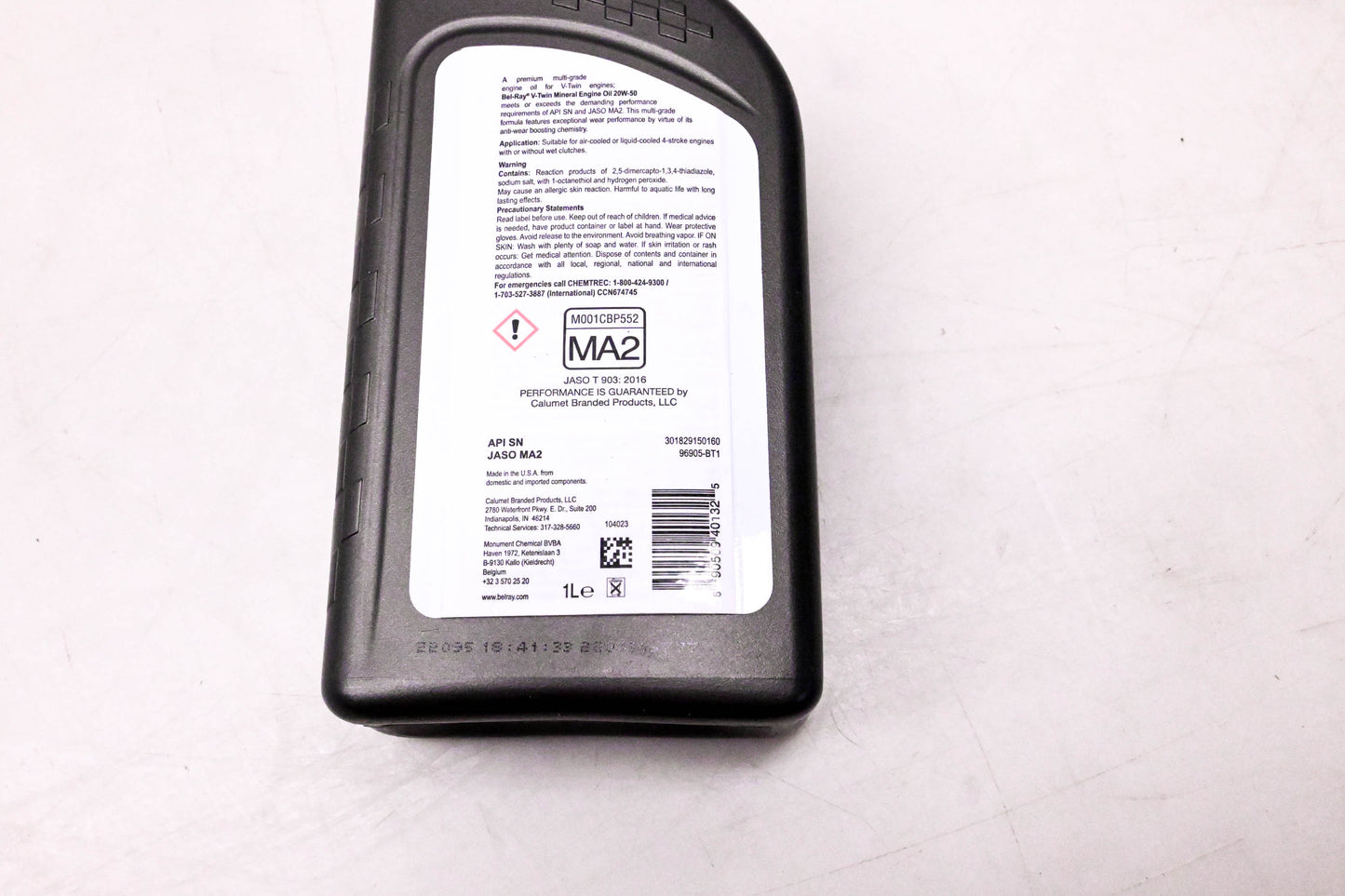 Bel-Ray 301829150160, 96905-BT1 V-Twin Mineral Engine Oil 20W-50 1l NOS
