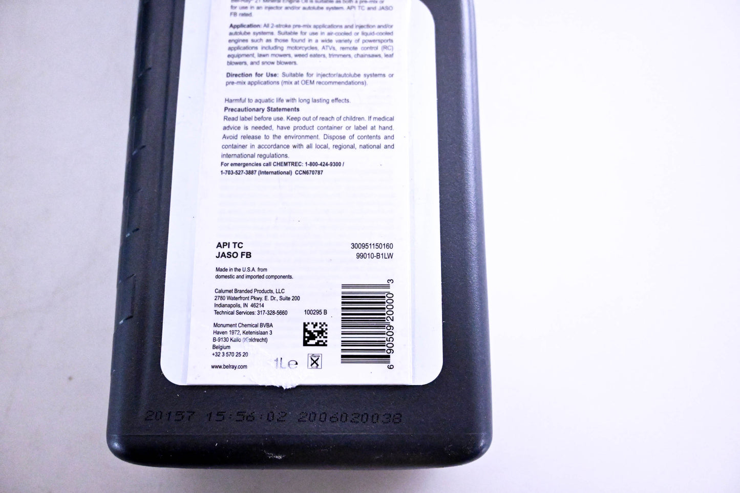 Bel-Ray 99010-B1LW, 300951150160 2T Mineral Engine Oil 1l NOS