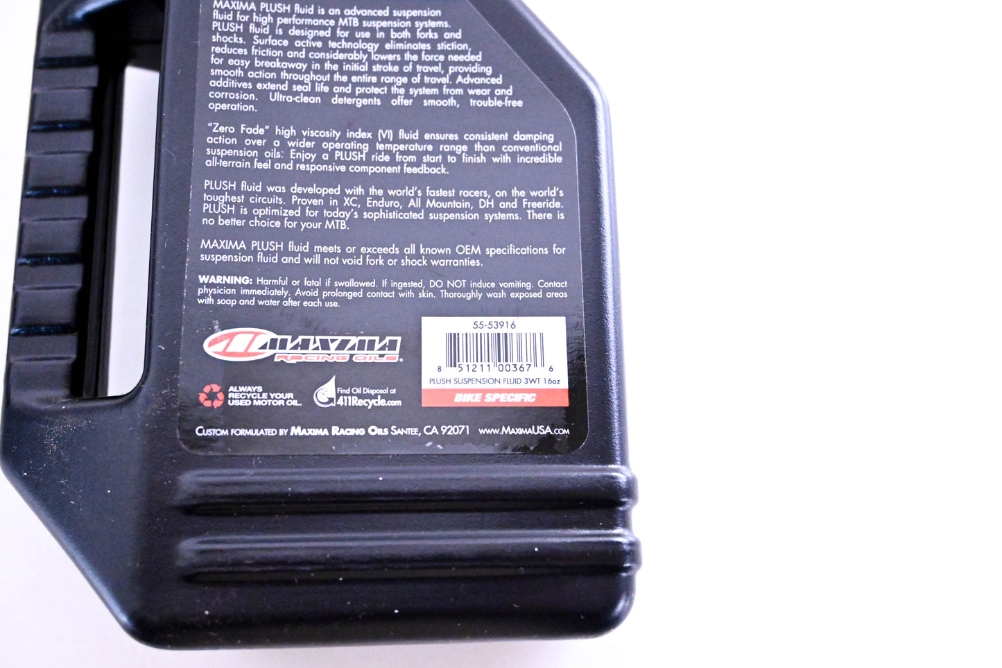 Maxima 55-53916 Plush Suspension Fluid 3W 16oz NOS