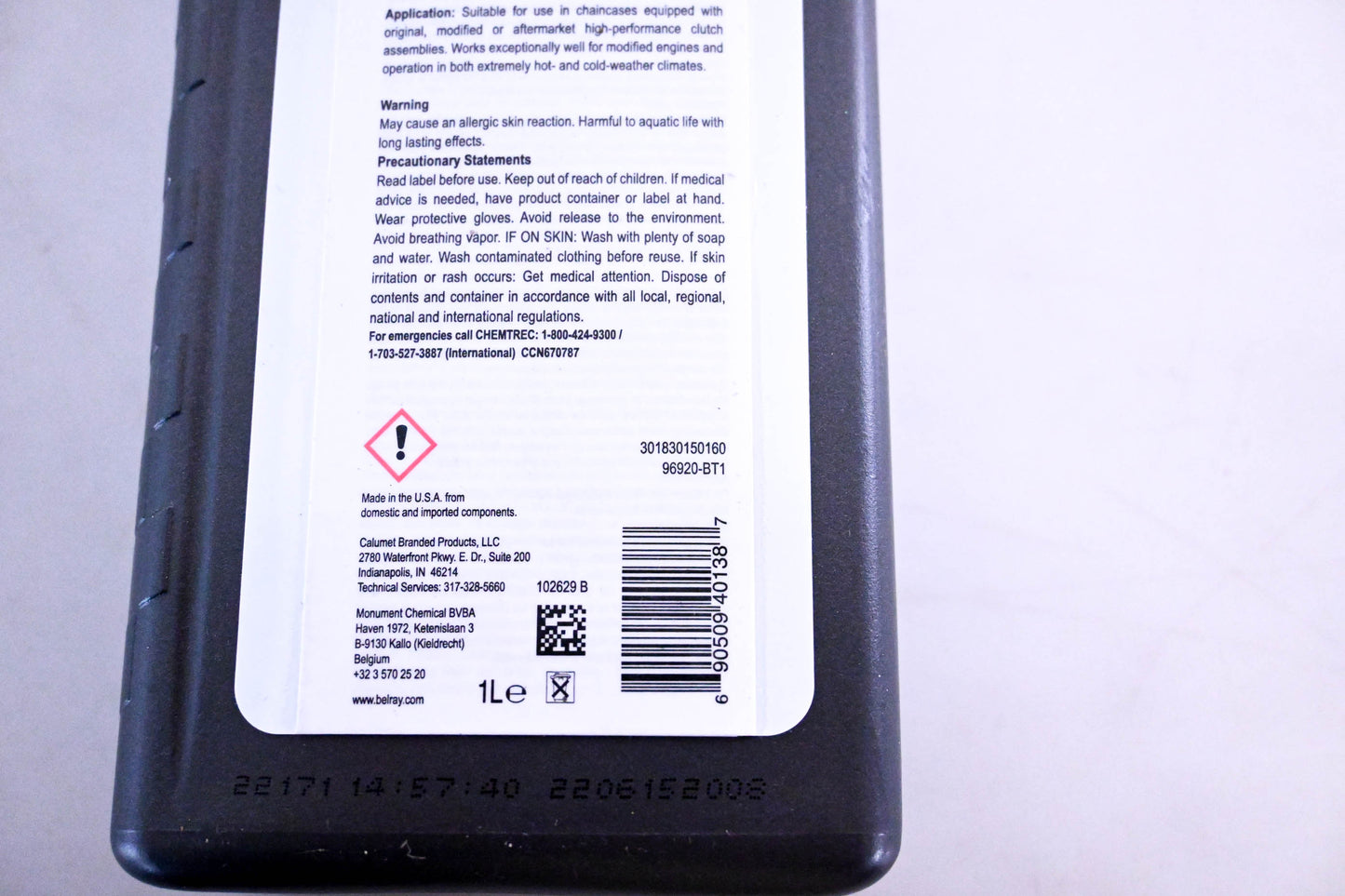 Bel-Ray 96920-BT1, 301830150160 V-Twin Primary Chaincase Lubricant 1l NOS