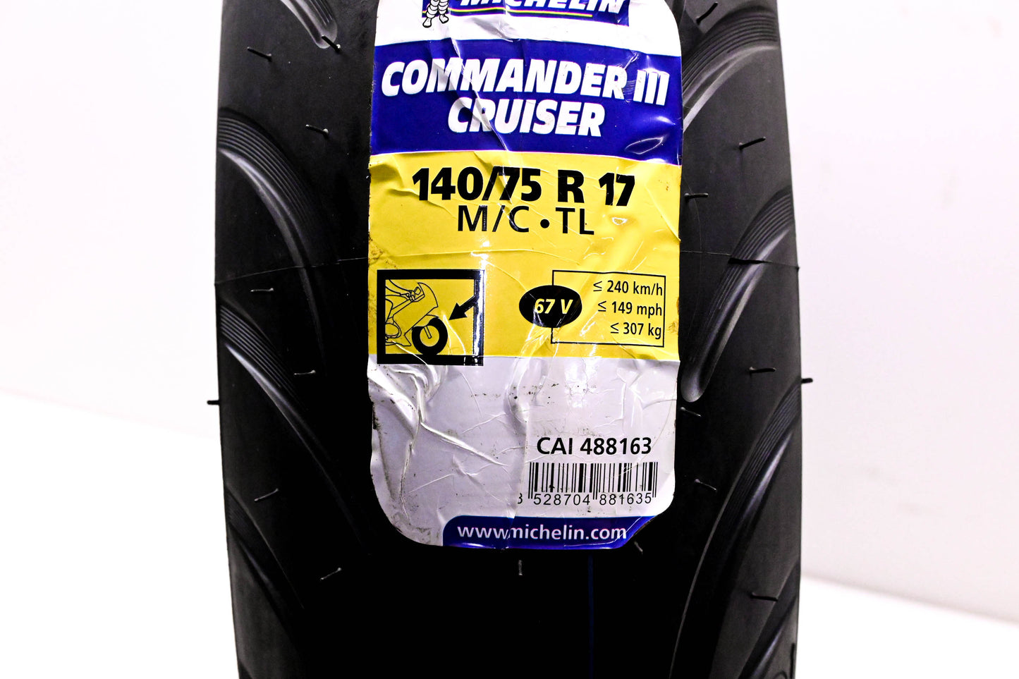 Michelin CAI 488163 Michelin Commander 3 Cruiser 140/75R17 M/C 67V Tire NOS