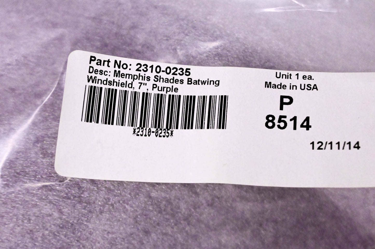 Memphis Shades 2310-0235 Purple Gradient Batwing Windshield NOS