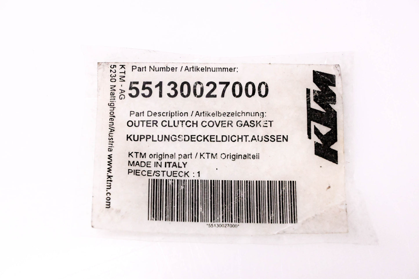New OEM KTM 55130027000 Outer Clutch Cover Gasket NOS