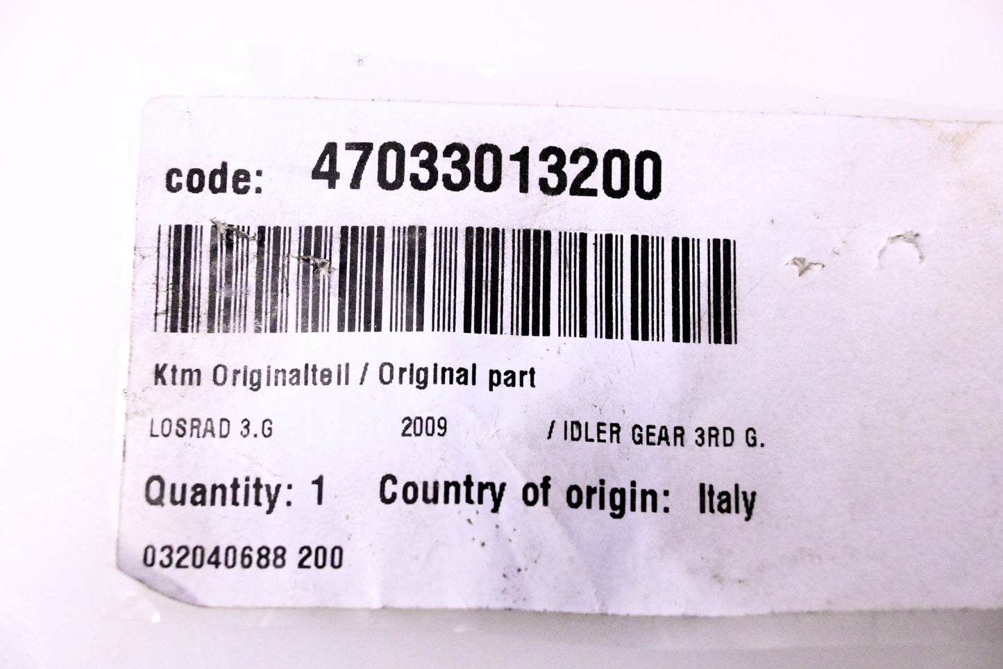 New OEM KTM 47033013200 Idler Gear NOS