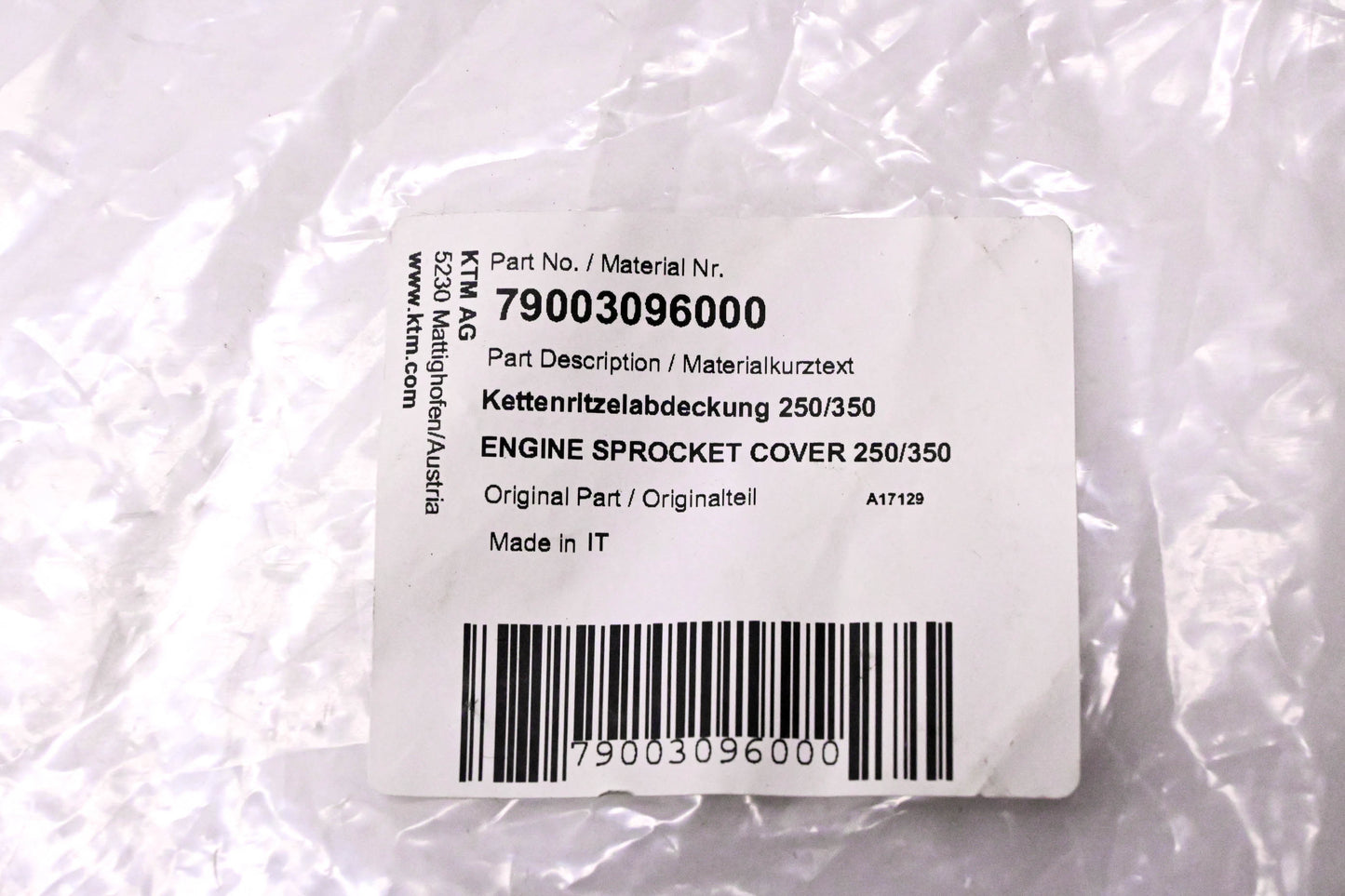 New OEM KTM 79003096000 Engine Sprocket Cover NOS