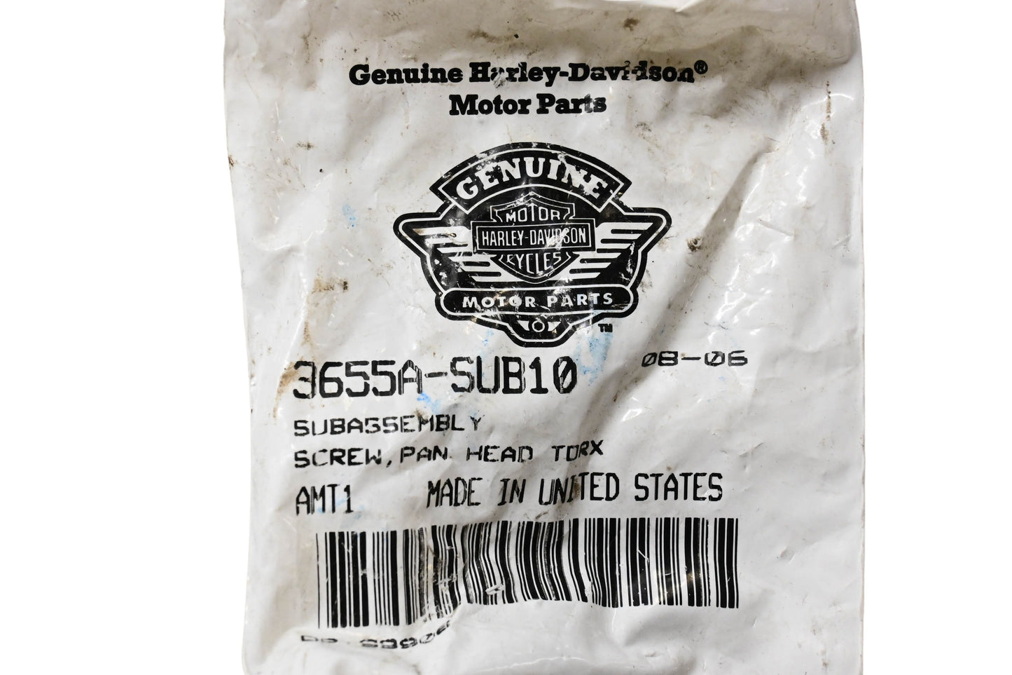 New OEM Harley-Davidson 3655A-SUB10 Pan Head Screw NOS