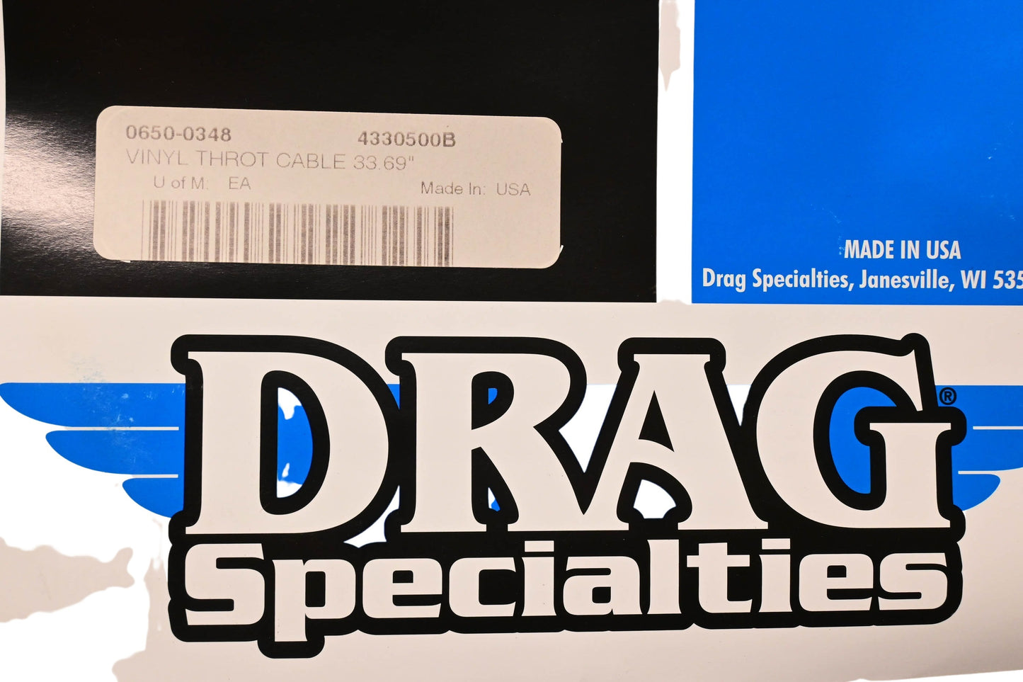 Drag Specialties 0650-0348, 4330500B Vinyl Throttle Cable NOS