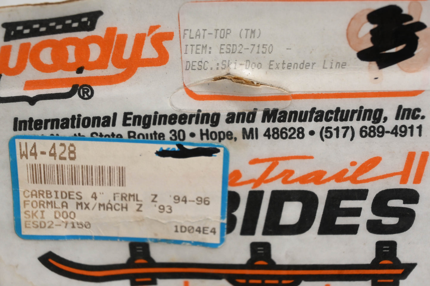 Woody's ESD2-7150, W4-428 Wear Bar Runner Kit NOS