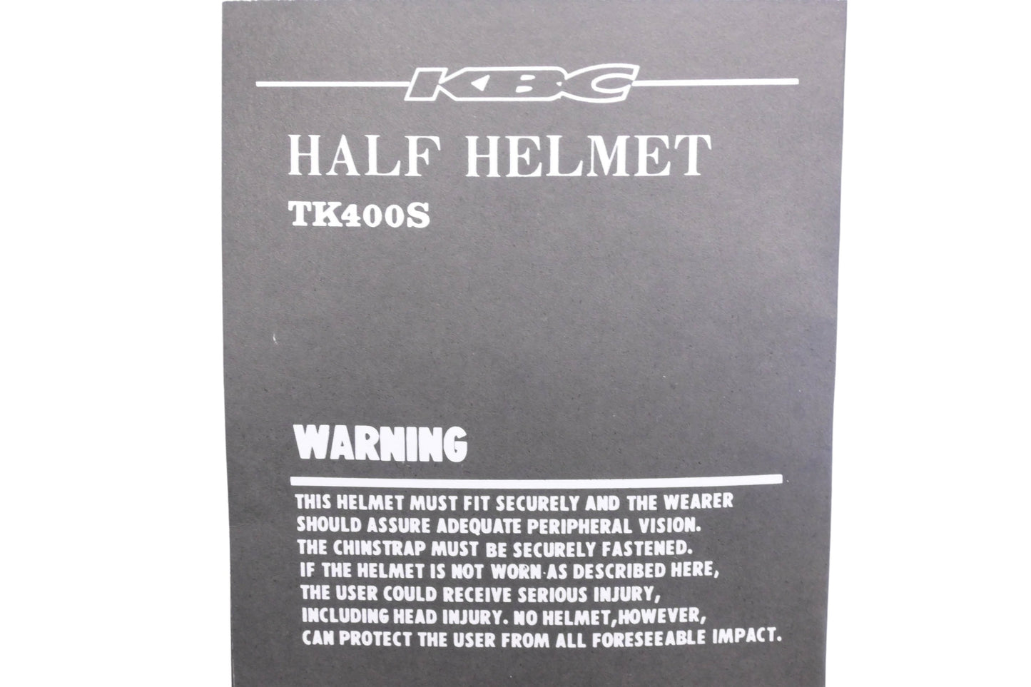 KBC TK400S Black SM Half Helmet Kit NOS