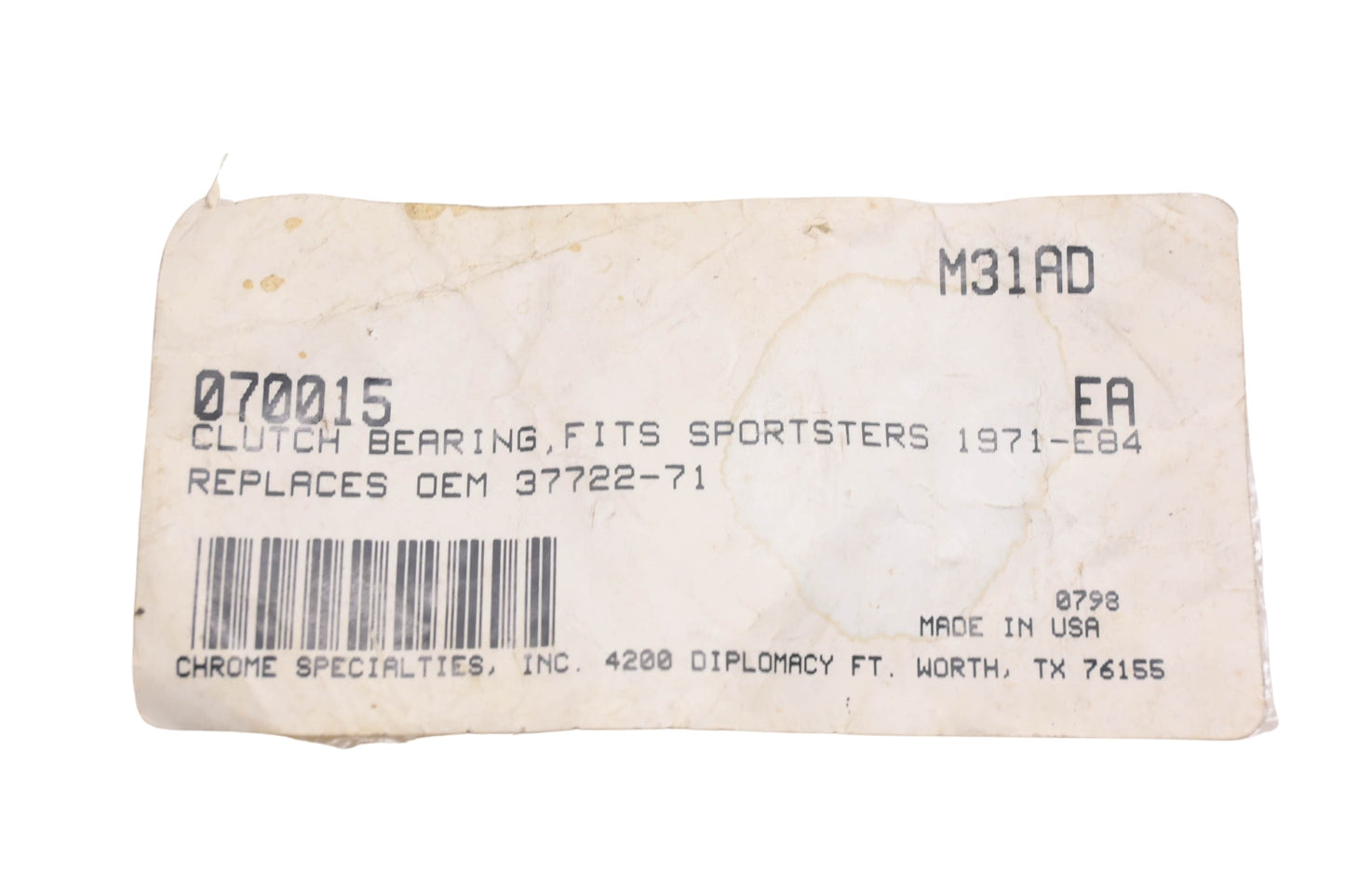 Chrome Specialties 070015, 37722-71 Clutch Bearing NOS