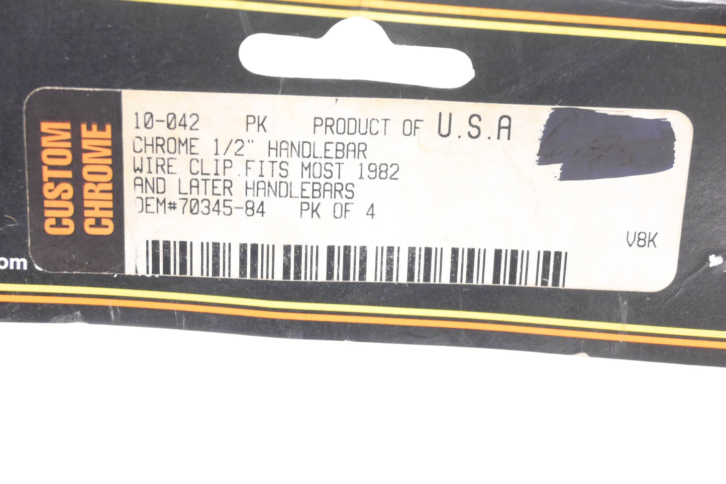 Custom Chrome 10-042, 70345-84 1/2'' Chrome Wire Clips Qty 4 NOS