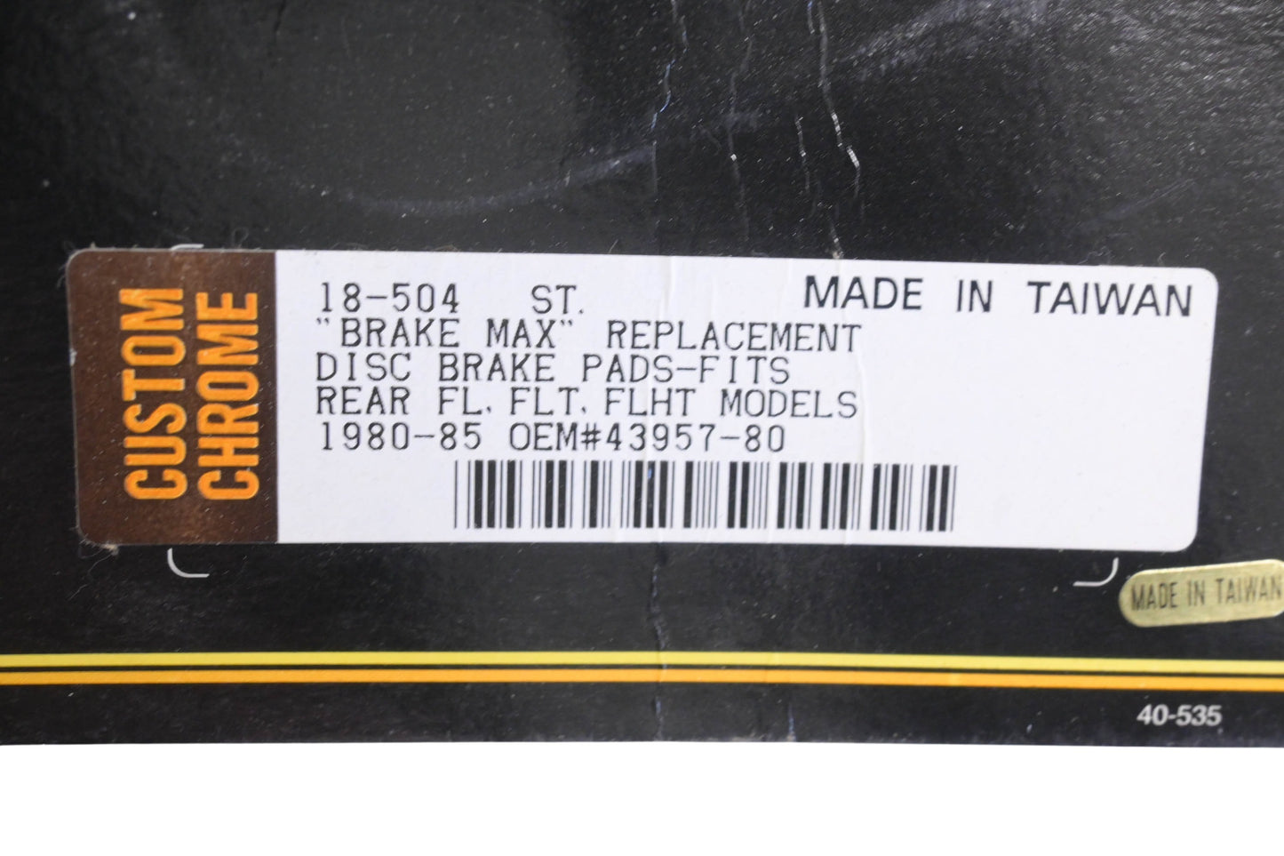Custom Chrome 18-504, 43957-80 Disc Brake Pads NOS