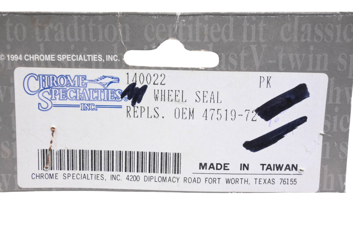 Custom Chrome 140022, 47519-72 Wheel Seal NOS