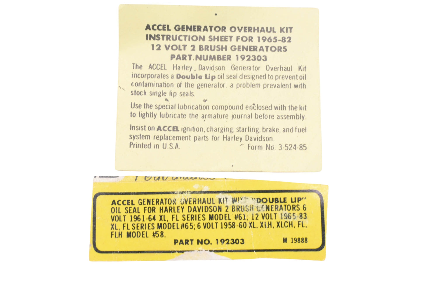 Accel 192303 Generator Overhaul Kit NOS