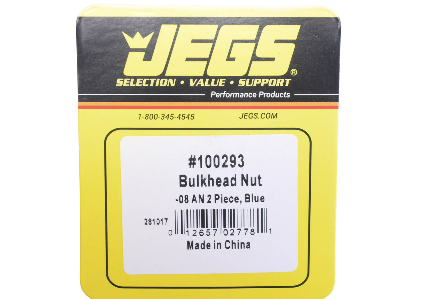 Jegs 100293 Blue Bulkhead Nuts Qty 2 NOS