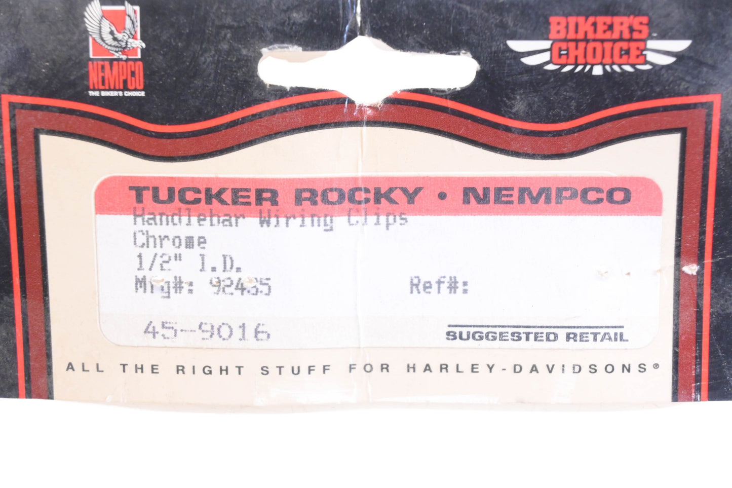 Biker's Choice 45-9016, 92435 1/2'' Handlebar Wiring Clips Qty 4 NOS