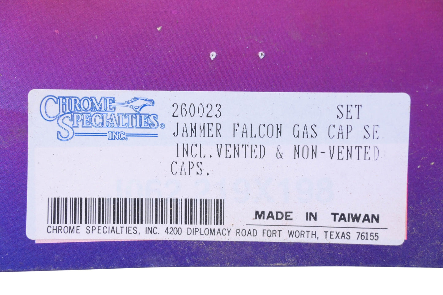 Chrome Specialties 260023 Falcon Gas Cap Kit NOS