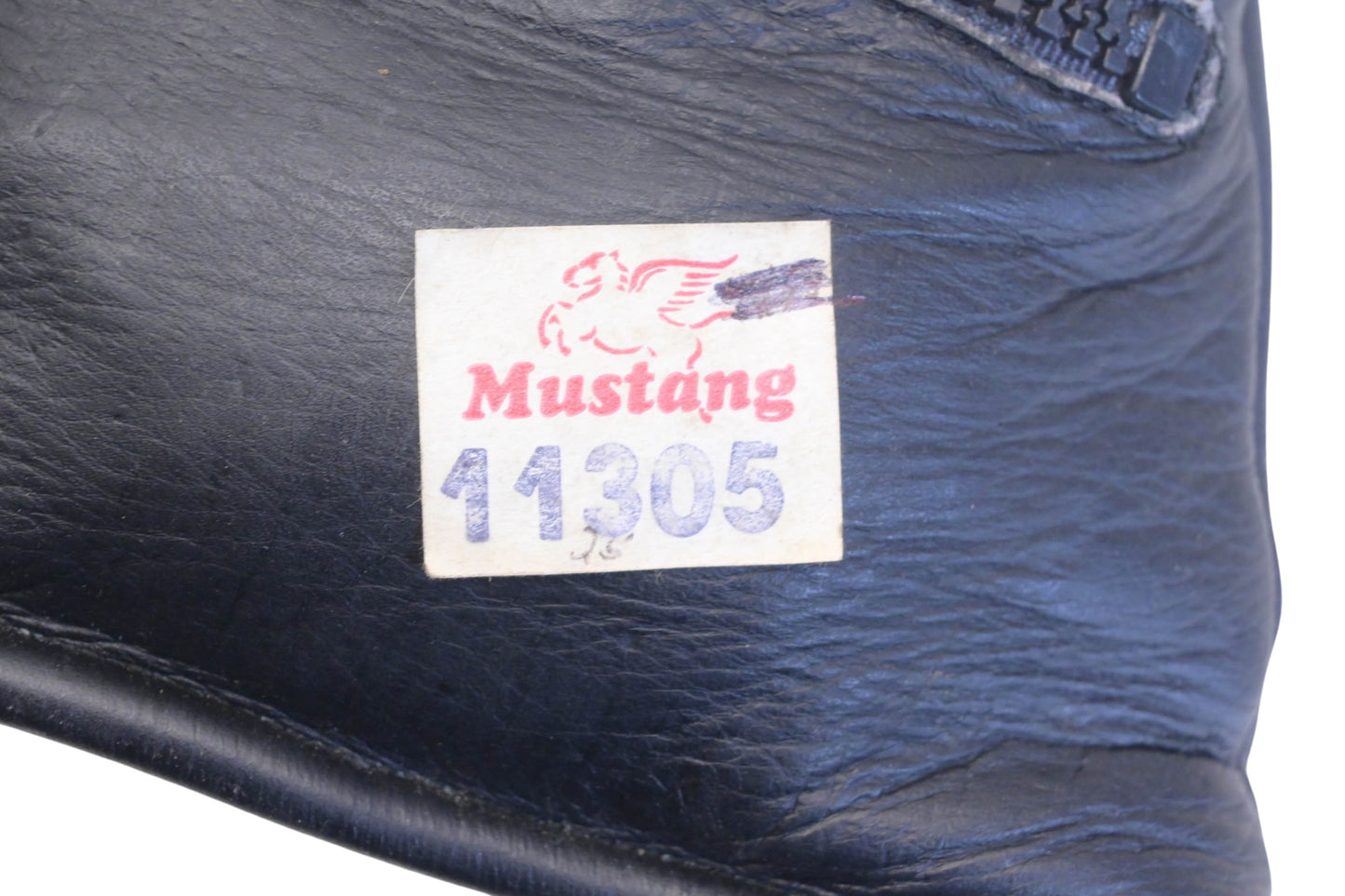 Mustang 11305 Black Leather Medium Riding Gloves NOS