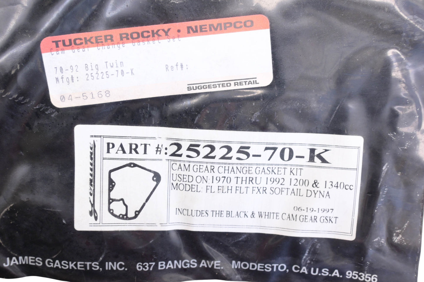 James Gaskets 25225-70-K, 04-5168 Cam Gear Change Gasket Kit NOS