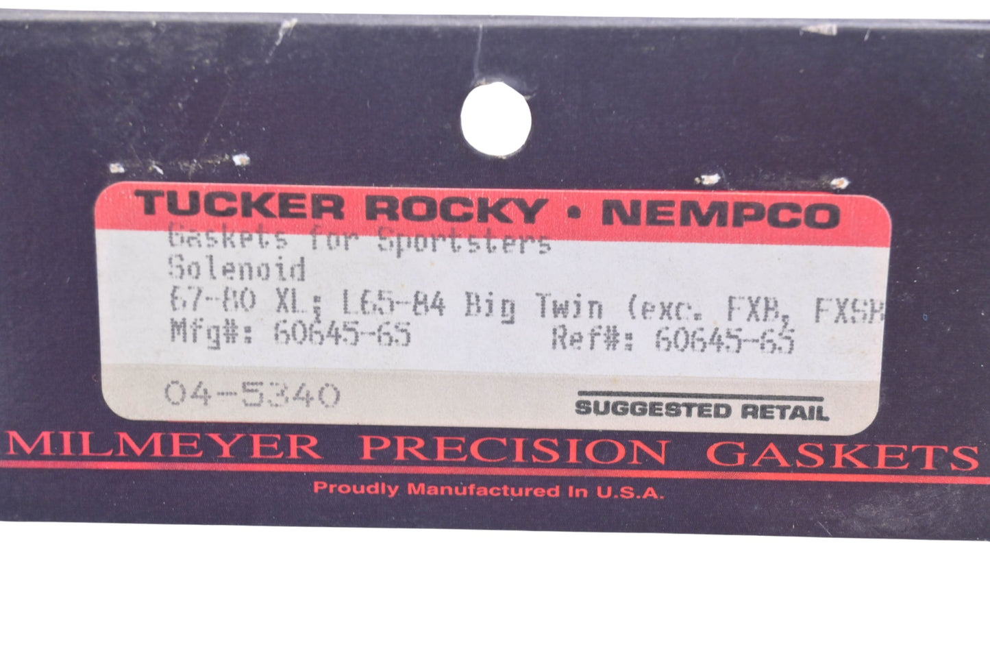 Tucker Rocky 04-5340, 60645-65 Sportster Gaskets Qty 4 NOS