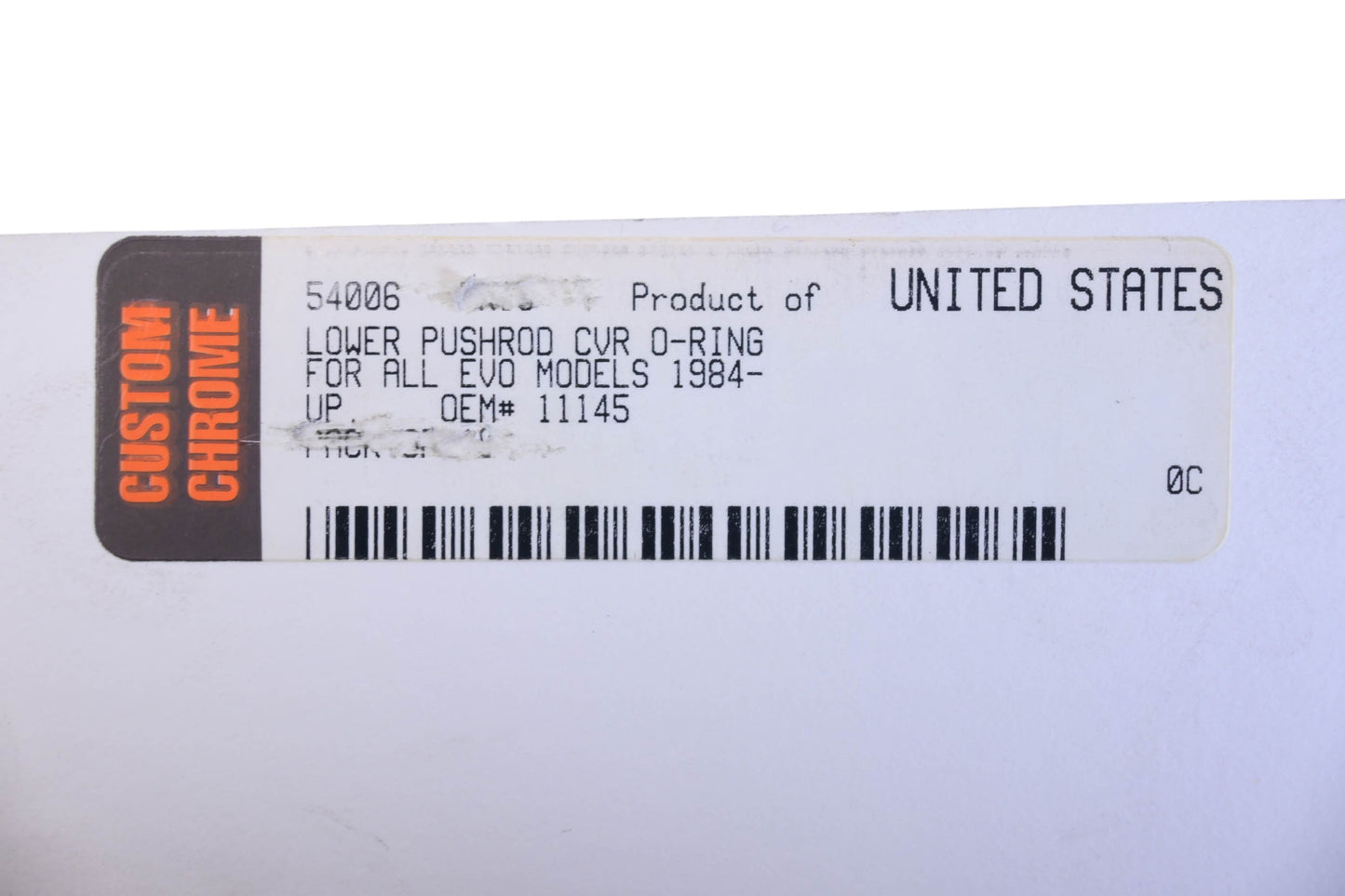 Custom Chrome 54006, 11145 Upper Pushrod CVR O-Rings Qty 5 NOS