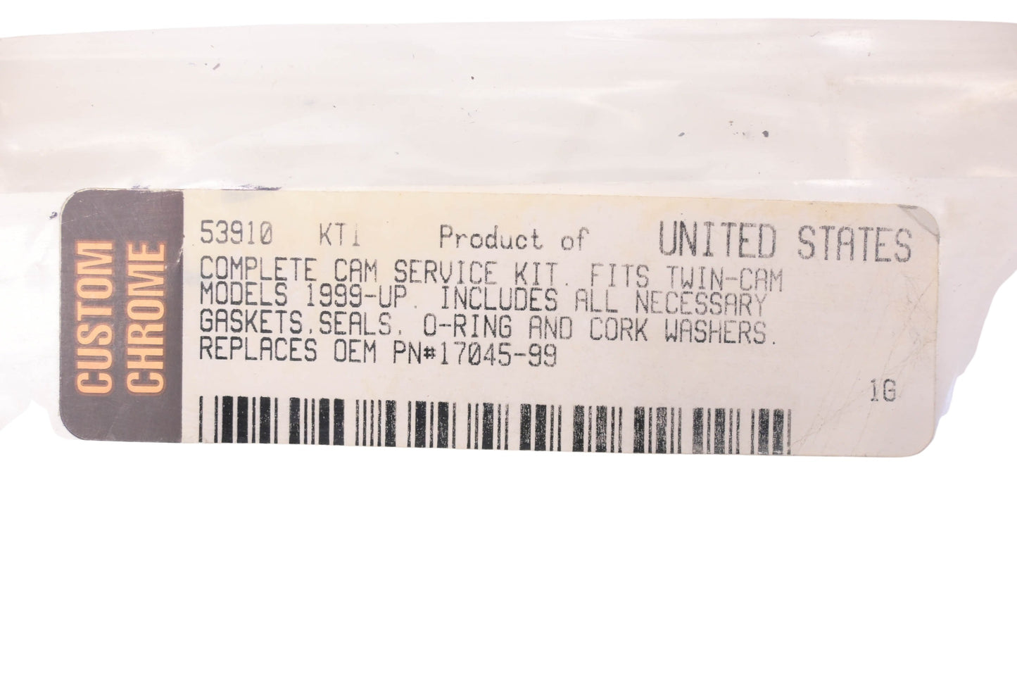 Custom Chrome 53910, 17045-99 Cam Service Kit NOS
